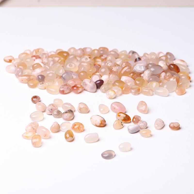 0.1kg 5-10mm High Quality Round Shape Flower Agate Chips Crystal wholesale suppliers