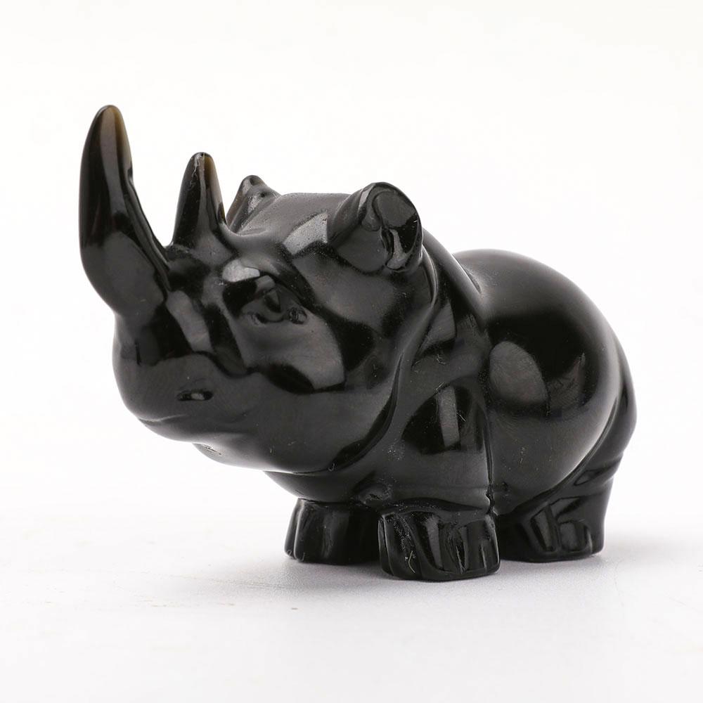 Black Obsidian Rhino Carvings