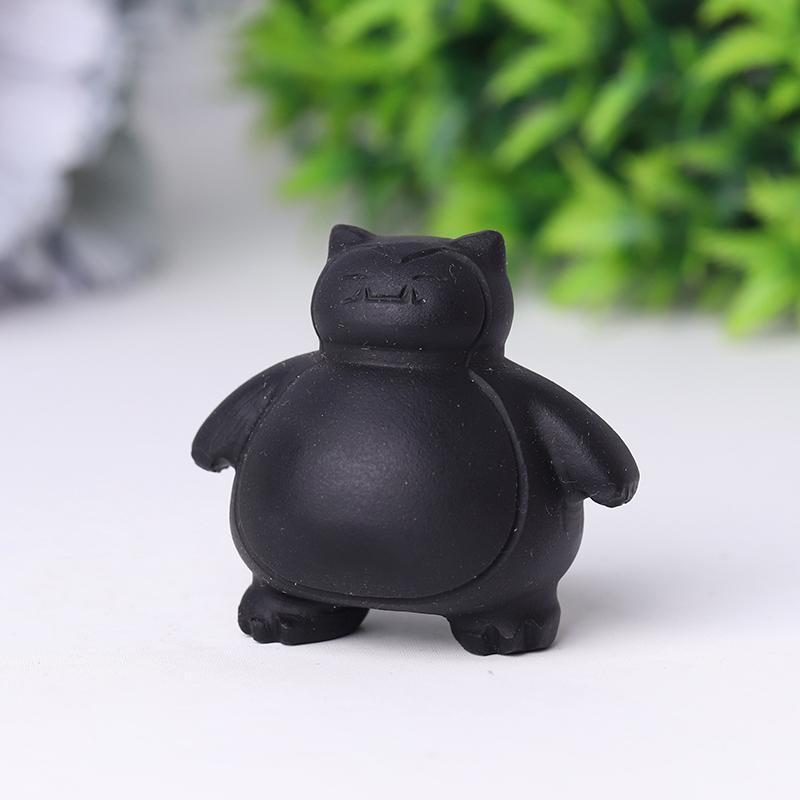 1.8" Black Obsidian Snorlax Crystal Carvings Crystal wholesale suppliers