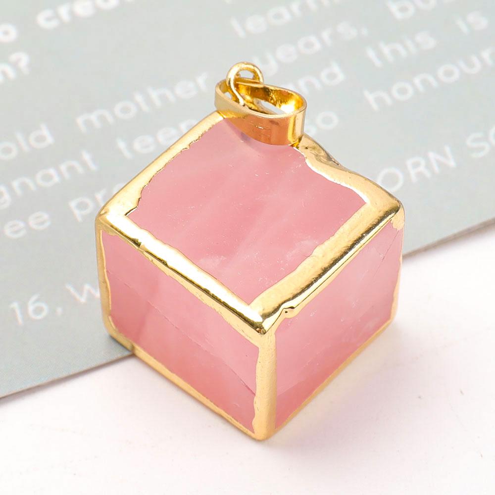 Rose Quartz Cube Pendant Crystal wholesale suppliers