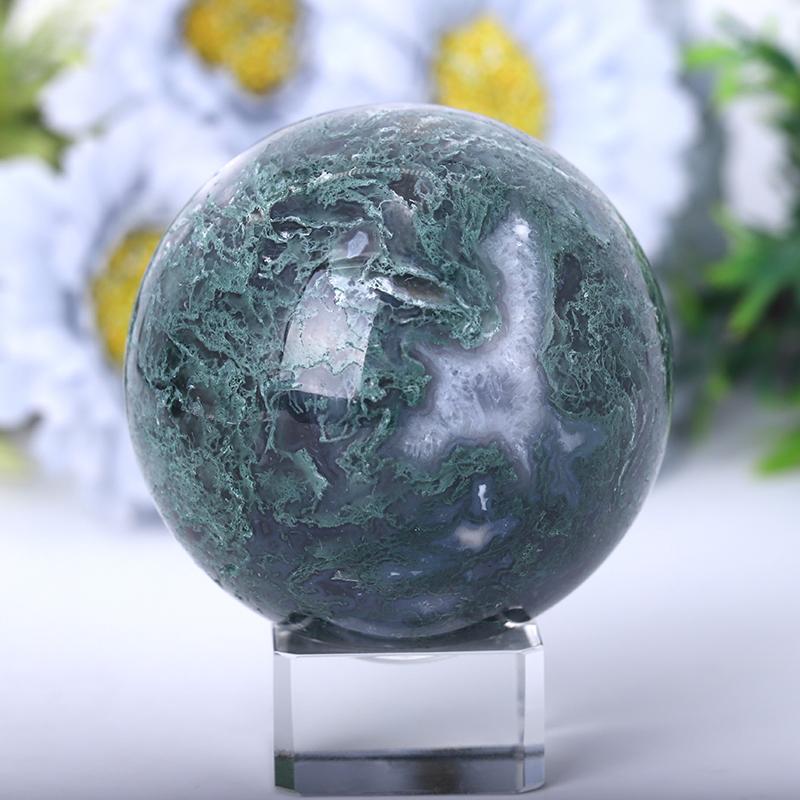 2.0"-4.5" Moss Agate Sphere Crystal wholesale suppliers