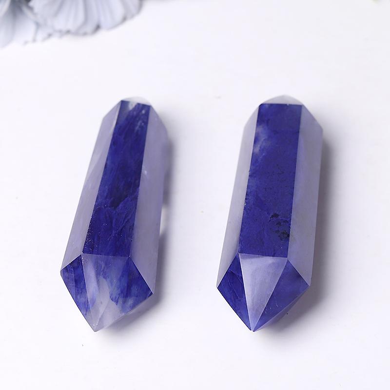 Blue Smelting Quartz Double Terminated Point Crystal wholesale suppliers