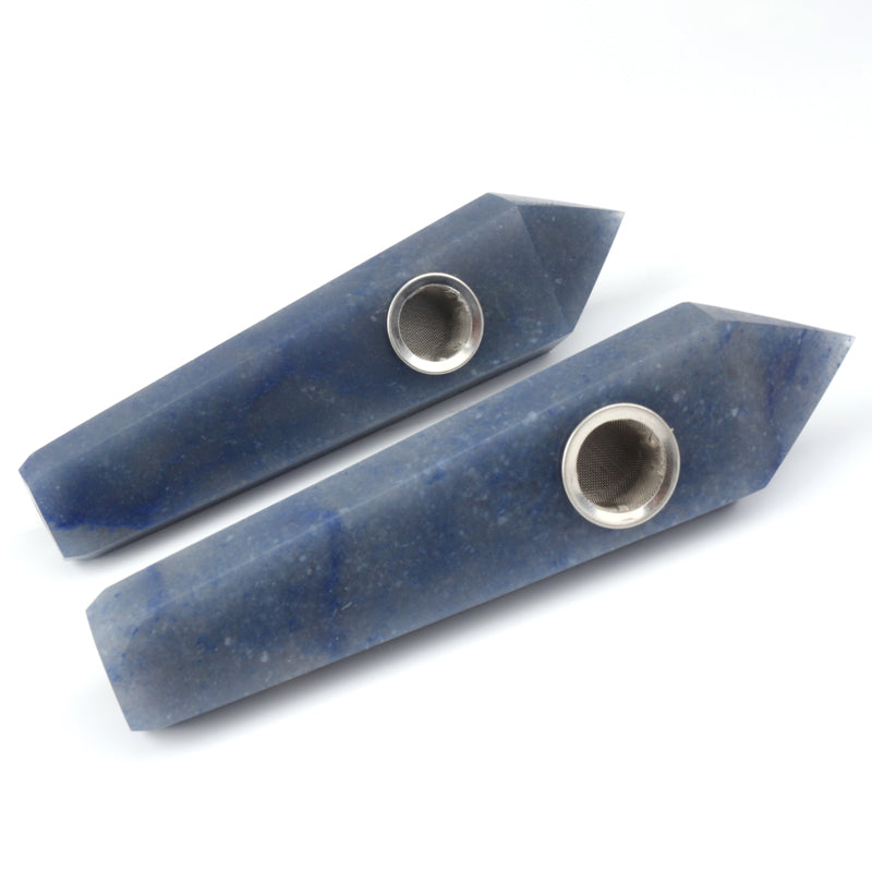 Blue aventurine Smoking Pipe wholesale support mixed customization