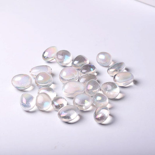 0.1kg 20mm-30mm Hot Sale Angle Aura Clear Quartz Tumbles Crystal wholesale suppliers