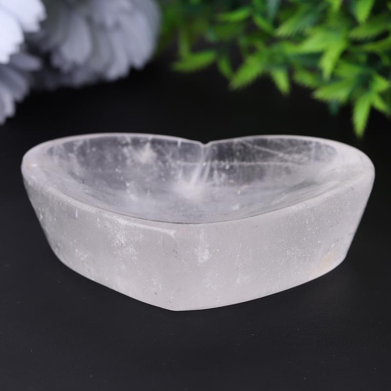 3.5" Clear Quartz Heart Shape Bowl Crystal Carvings Crystal wholesale suppliers