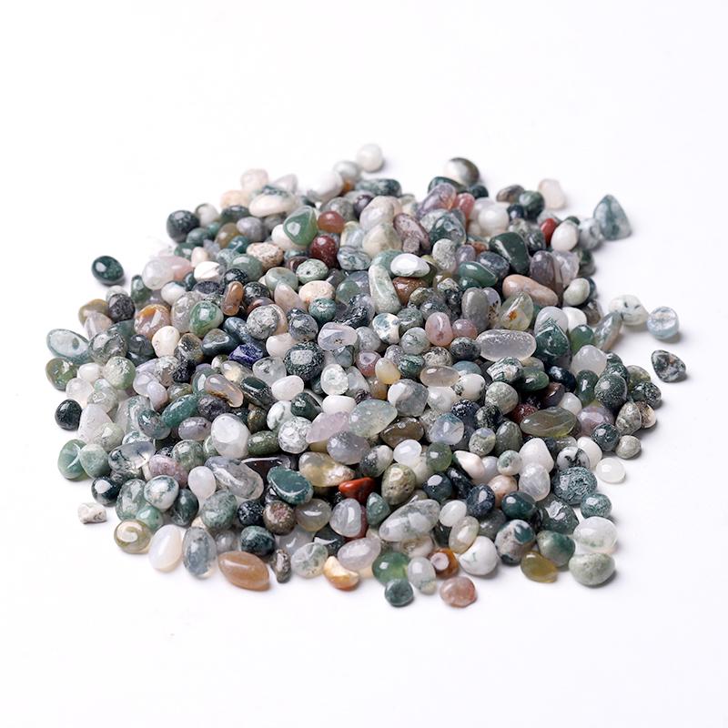 0.1kg Natural Moss Agate Chips Crystal Chips for Decoration Crystal wholesale suppliers