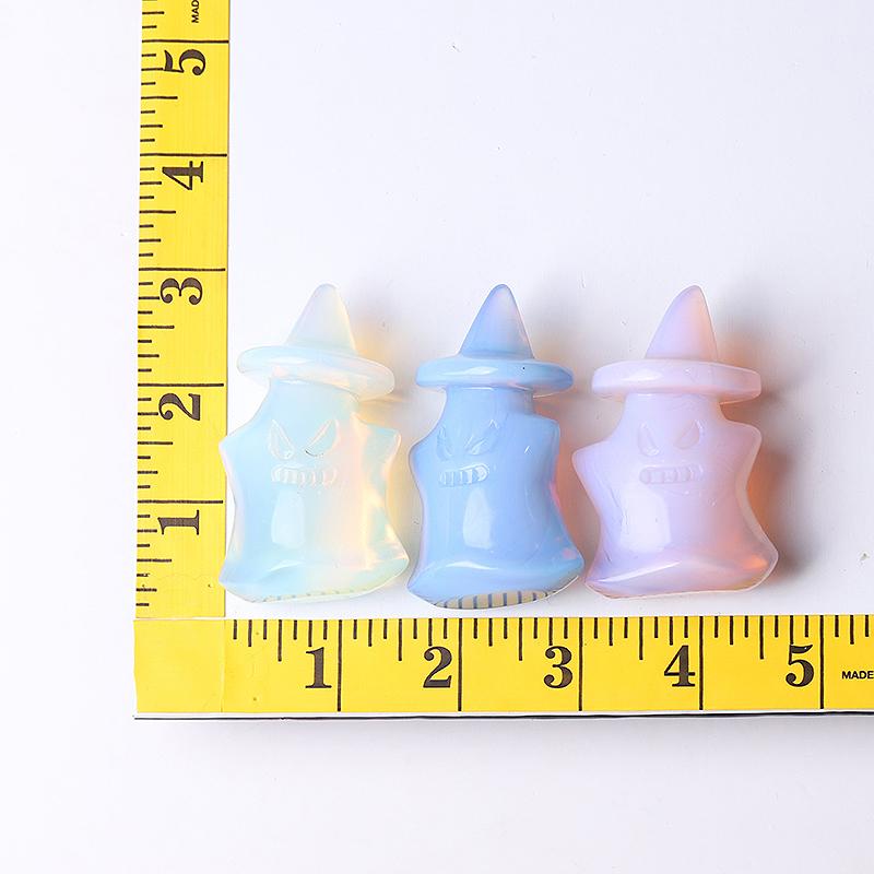 2.5" Blue Pink White Opalite Ghost Crystal Carvings for Halloween Crystal wholesale suppliers