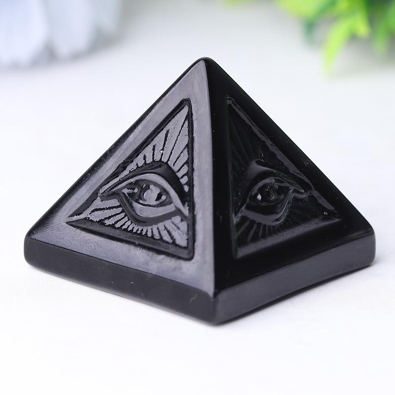 1.6" Black Obsidian Pyramid Crystal Carvings Crystal wholesale suppliers