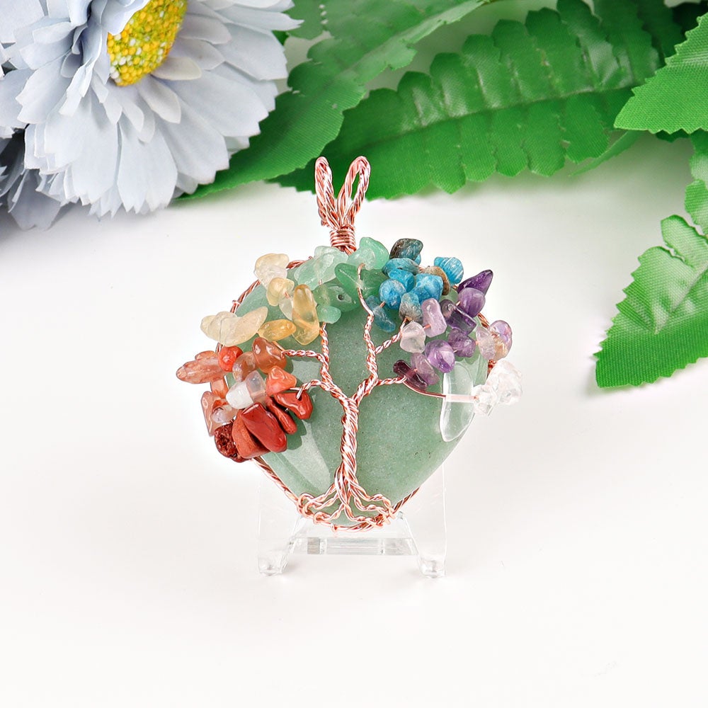 2" Chakra Tree of Life Wire Wrapped Heart Pendant Crystal wholesale suppliers