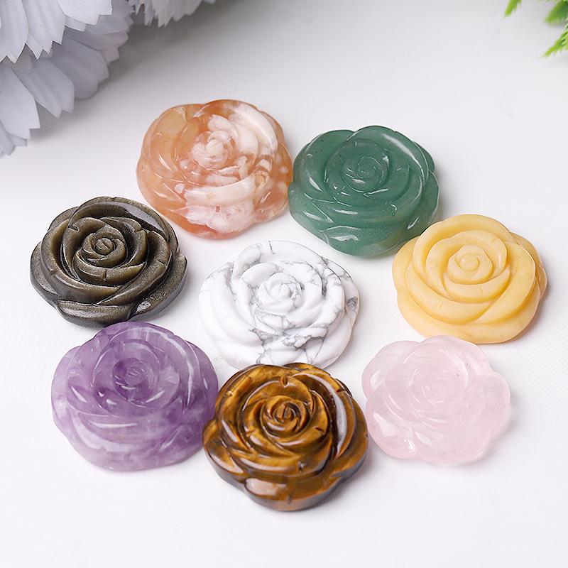 1.2" Rose Flower Crystal Carvings Crystal wholesale suppliers