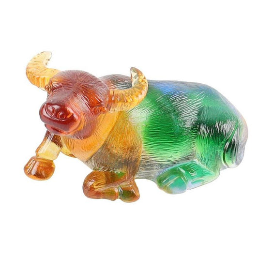 Handmade Colored Glaze Liuli Buffalo Crystal Carvings Crystal wholesale suppliers