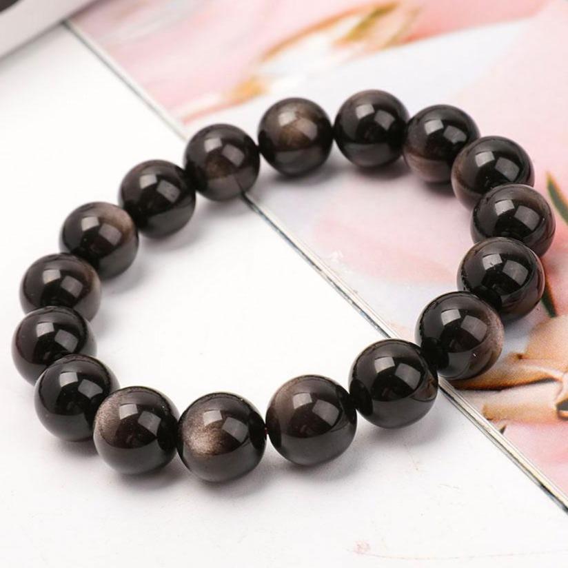 12mm Silver Obsidian Bracelet Crystal wholesale suppliers