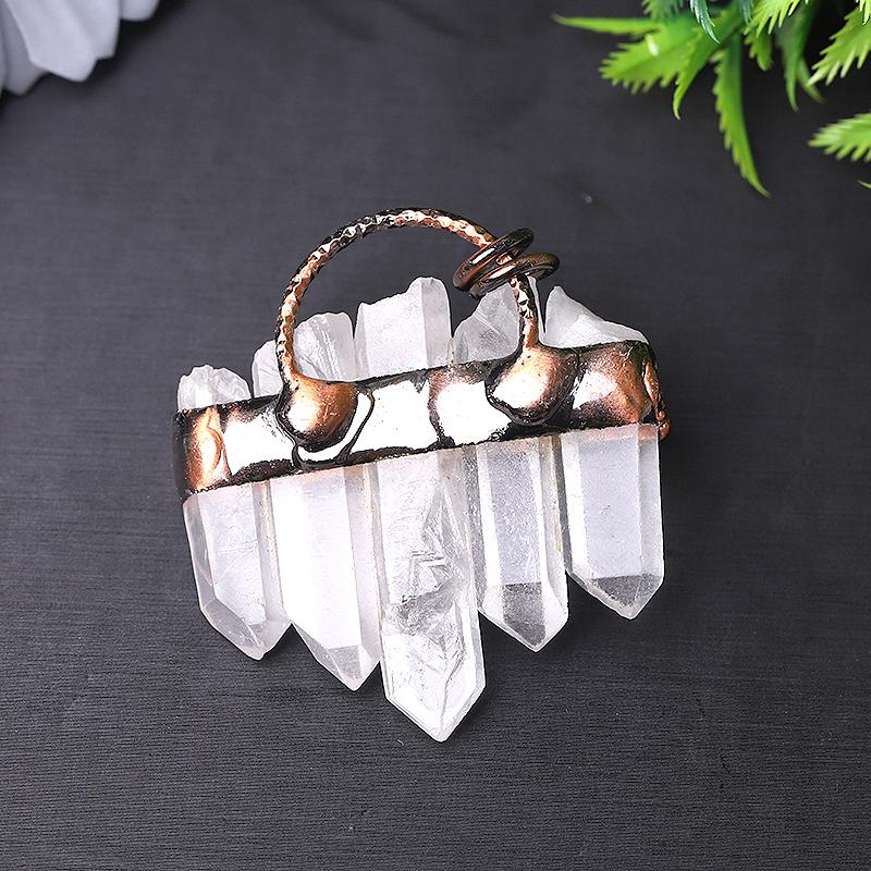 2" Clear Quartz with Green Quartz Pendant for Jewelry DIY Crystal wholesale suppliers