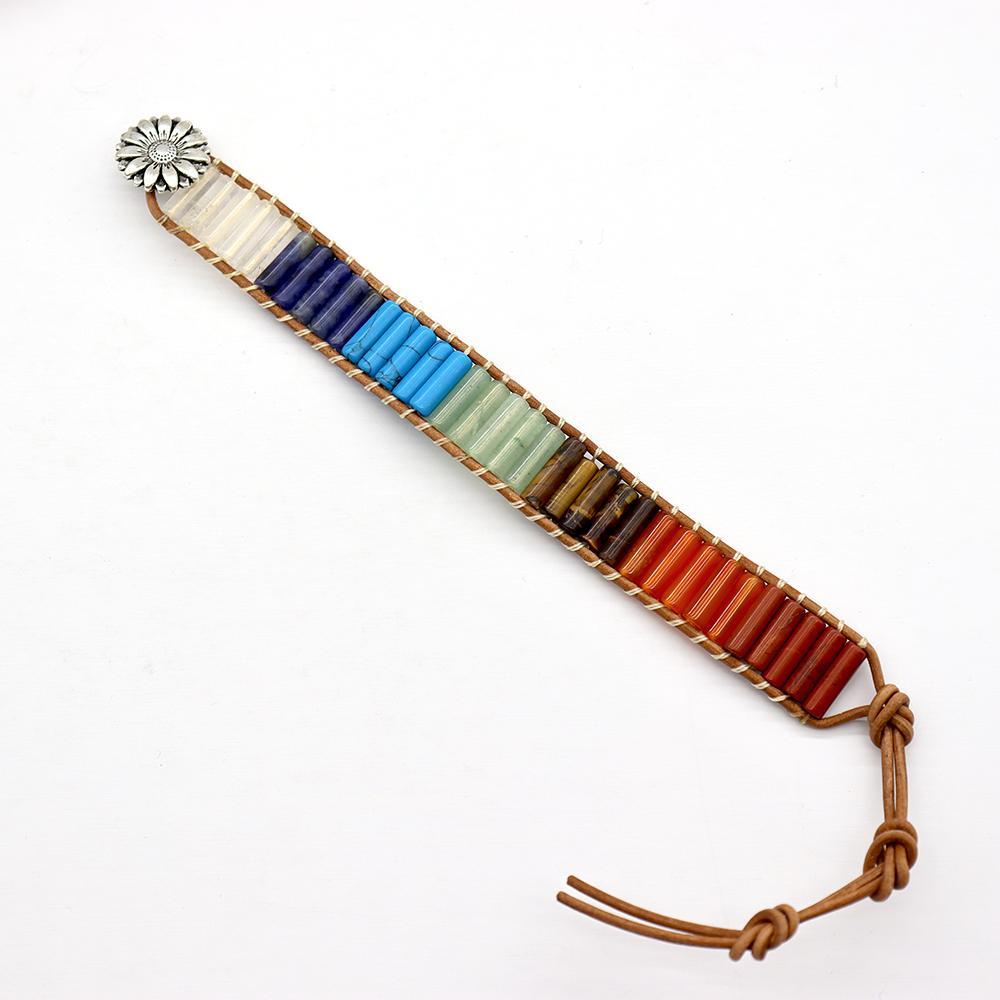 Boho Handmade Natural Crystal Healing 7 Chakra Bracelets Crystal wholesale suppliers