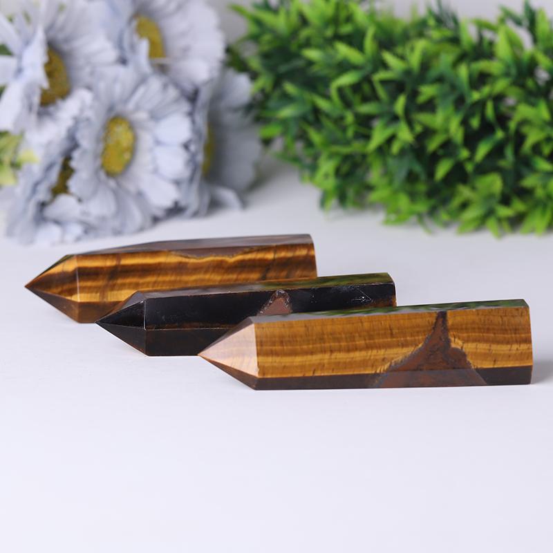 Wholesale Natural Quartz Crystal Point Reiki Gemstone Wands Crystal Tower Yellow Tiger Eye Points For Decoration Crystal wholesale suppliers