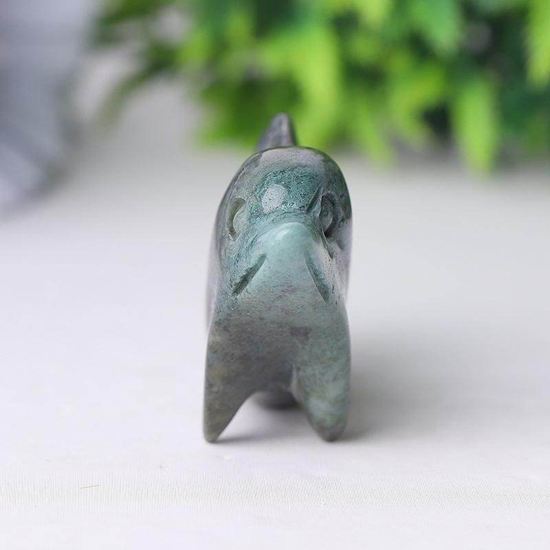 2.5" Moss Agate Dolphin Crystal Carvings Crystal wholesale suppliers