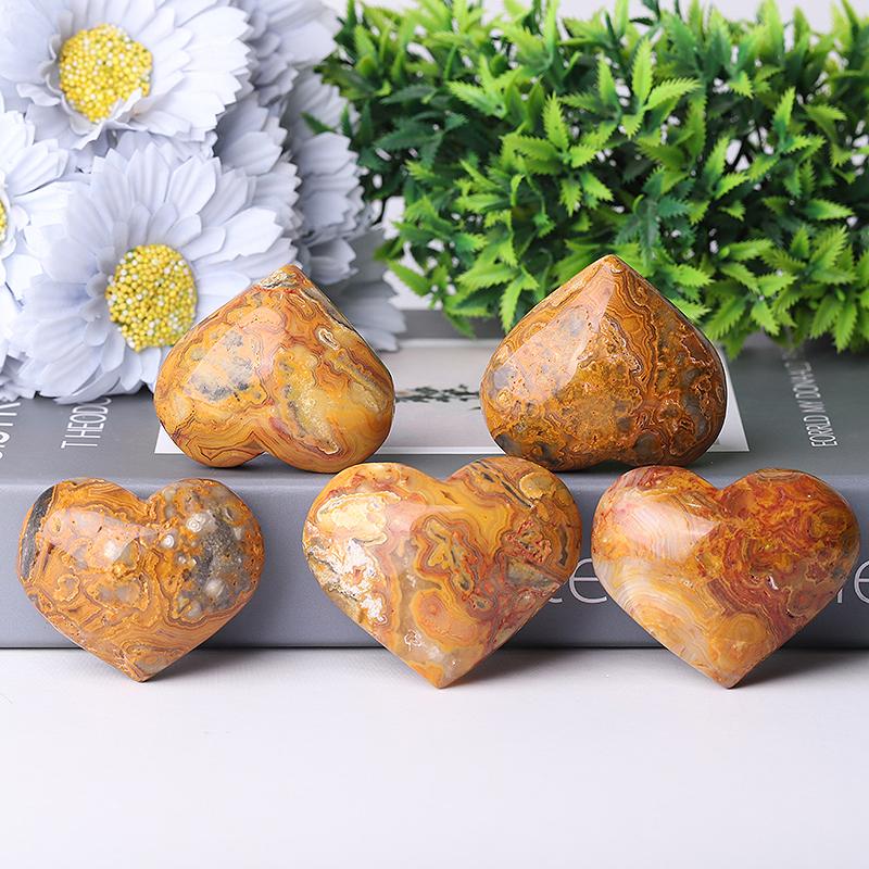 2.0-2.5" Crazy Agate Heart Shape Crystal Carving Crystal wholesale suppliers