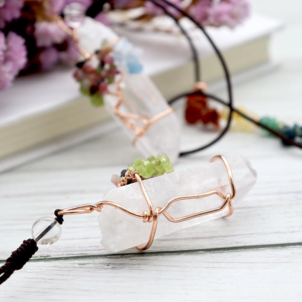 Clear Quartz Life Tree Chakra Necklace Crystal wholesale suppliers