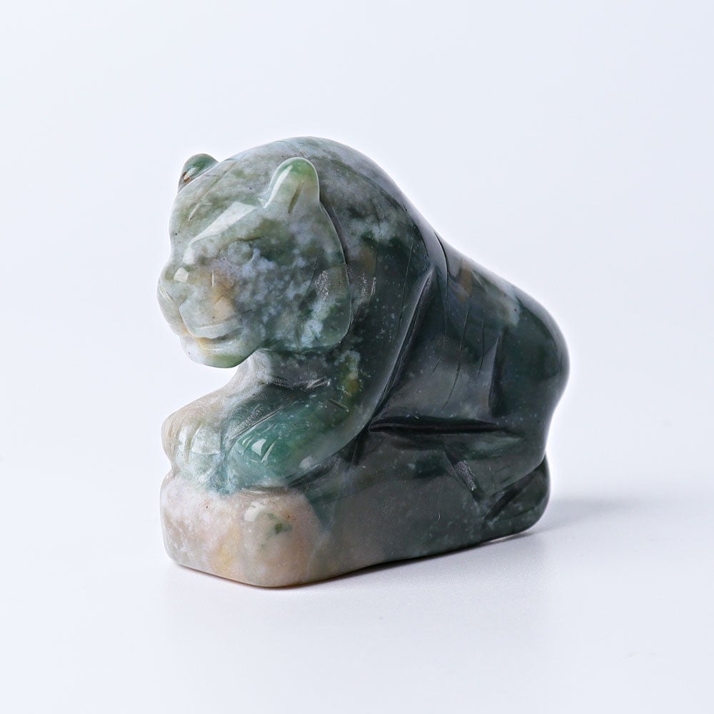 2.2" Moss Agate Tiger Crystal Carvings Crystal wholesale suppliers