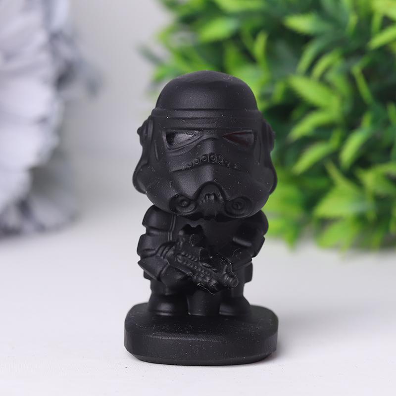 2.5" Black Obsidian Darth Vader Crystal Carvings Crystal wholesale suppliers