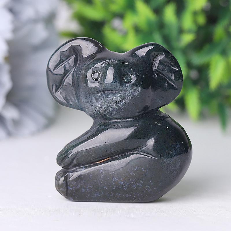 2" Moss Agate Koala Crystal Carving Crystal wholesale suppliers