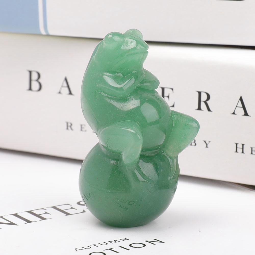 Green Aventurine Crystal Carving Frog