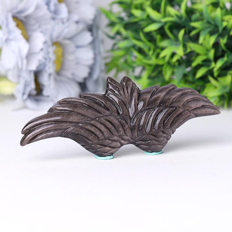 5.2" Silver Obsidian Wing Carving Crystal wholesale suppliers