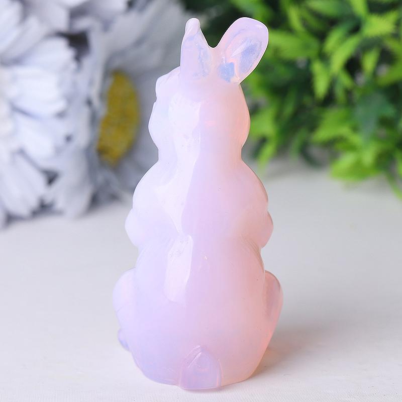 3.3" Pink Opalite Rabbit Crystal Carvings Crystal wholesale suppliers