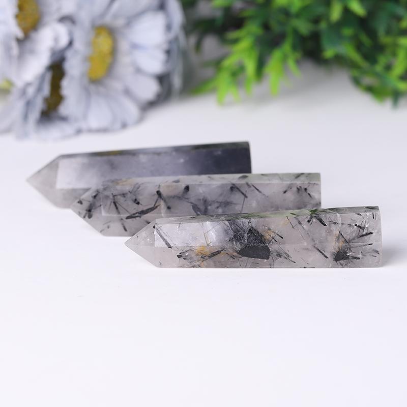 Natural Black Tourmaline in Quartz Points Healing Tower Crystal wholesale suppliers