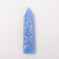 Blue Opalite Point with Laser Engraved Pattern Crystal wholesale suppliers