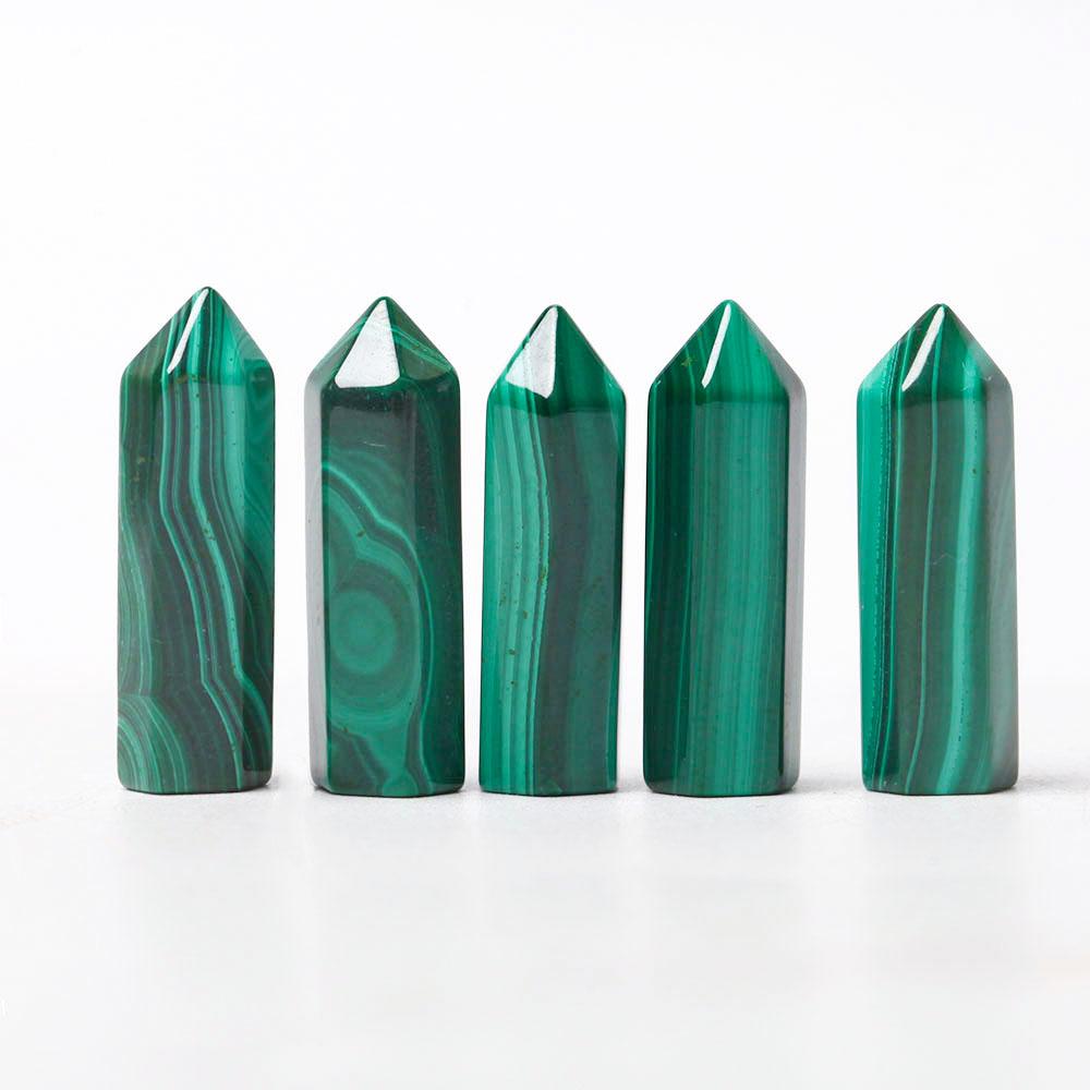 1" Natural Malachite Crystal Tiny Points For DIY Discount Crystal wholesale suppliers