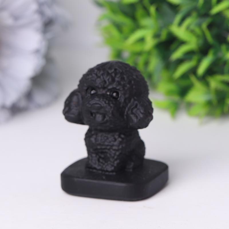 Black Obsidian Teddy Dog Crystal Carvings Crystal wholesale suppliers