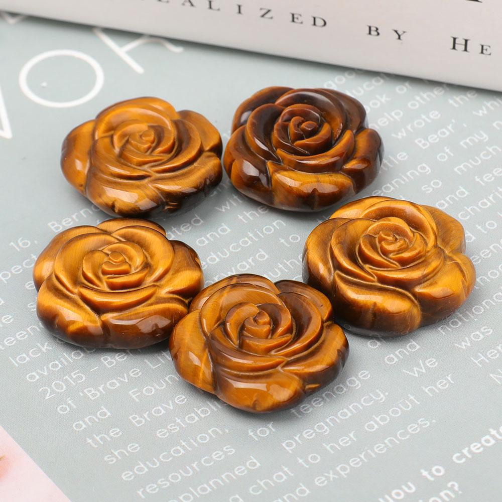 Undrilled Tiger Eye Rose Shape Pendants Crystal wholesale suppliers