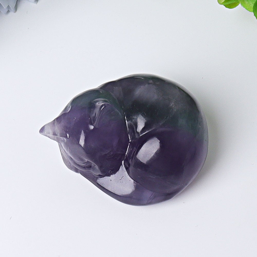 2" Fluorite Sleeping Cat Crystal Carvings Crystal wholesale suppliers