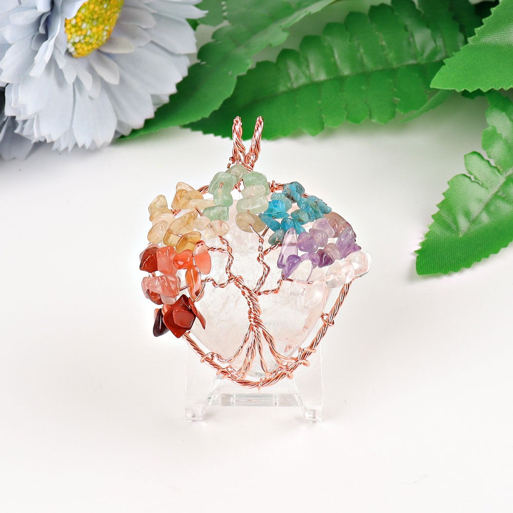 2" Chakra Tree of Life Wire Wrapped Heart Pendant Crystal wholesale suppliers