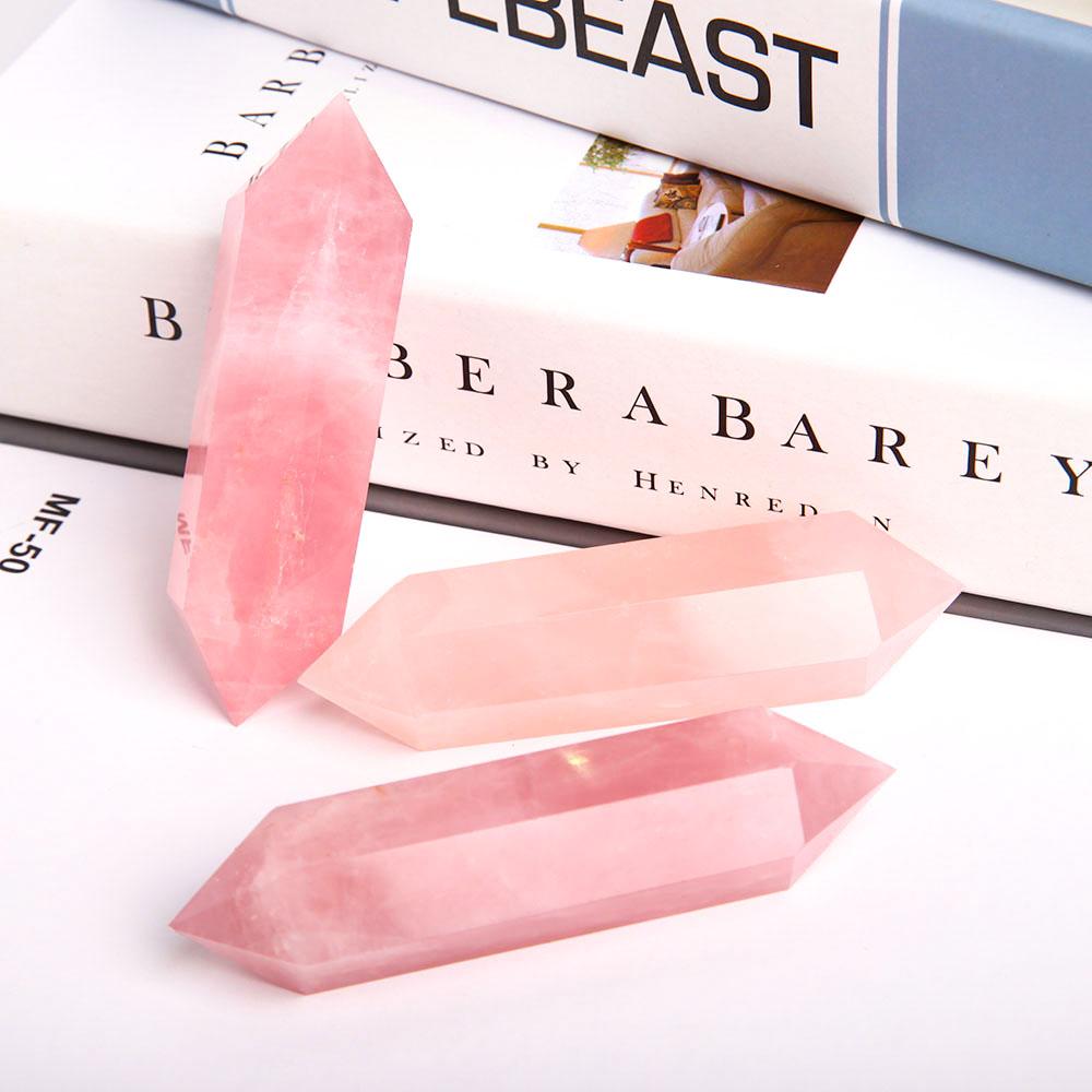 Set of 3 Rose Quartz Double Terminated Crystal Point Crystal wholesale suppliers