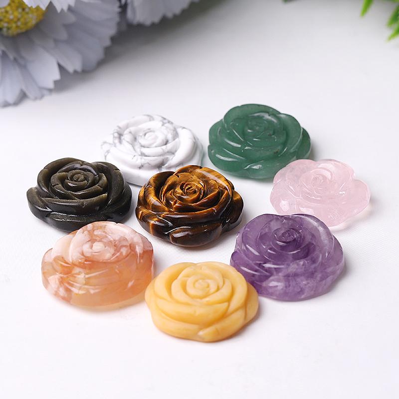 1.2" Rose Flower Crystal Carvings Crystal wholesale suppliers