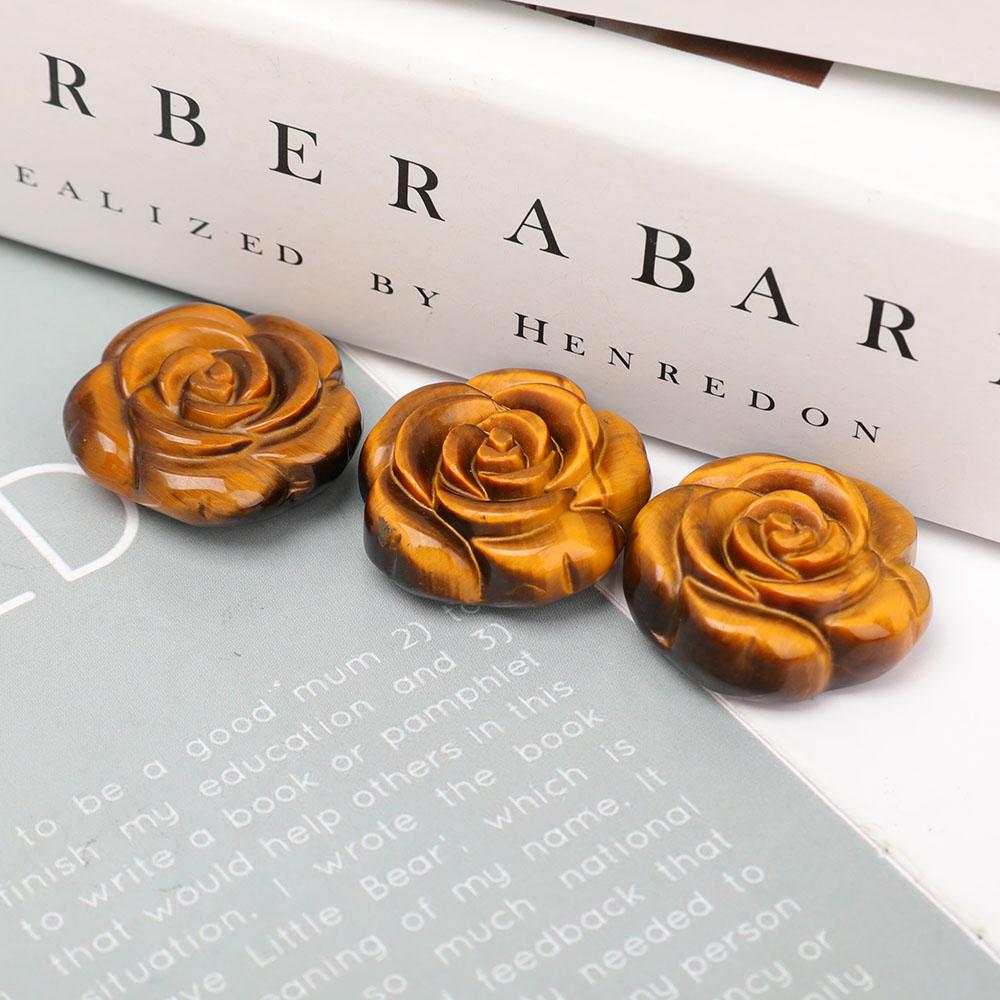 Undrilled Tiger Eye Rose Shape Pendants Crystal wholesale suppliers