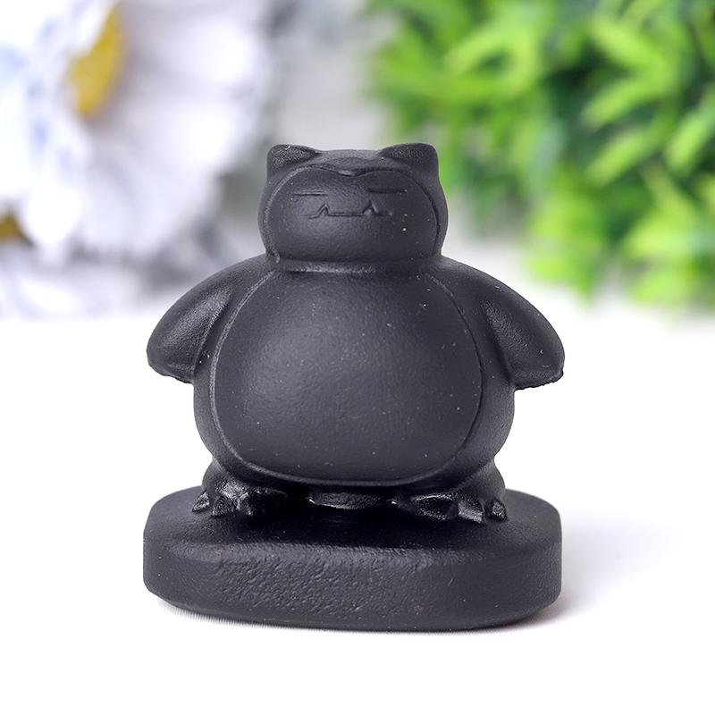 2" Black Obsidian Snorlax Crystal Carvings Crystal wholesale suppliers