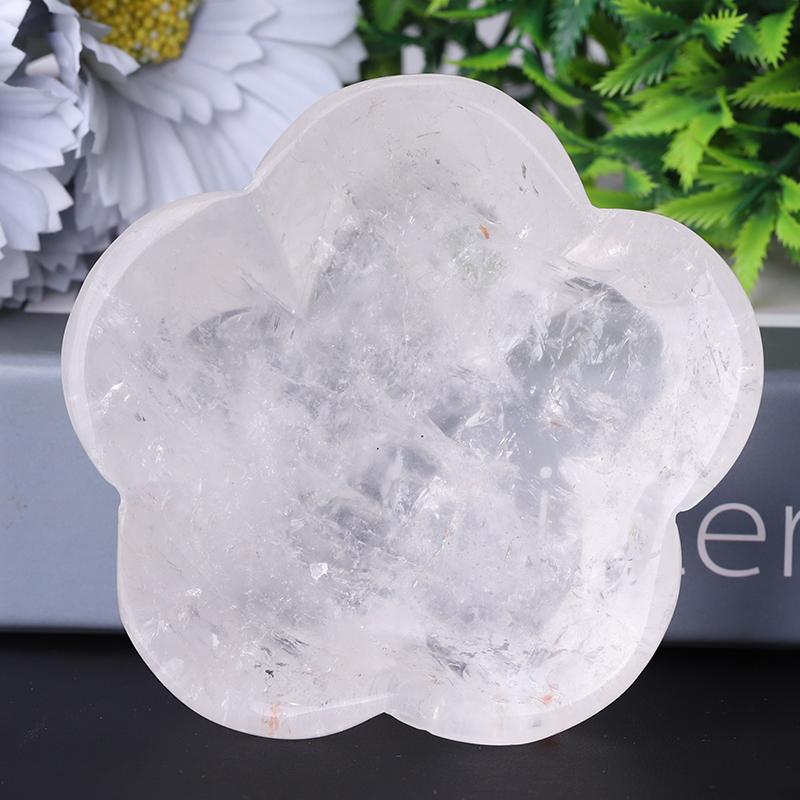 3.5" Clear Quartz Flower Shape Bowl Crystal Carvings Crystal wholesale suppliers