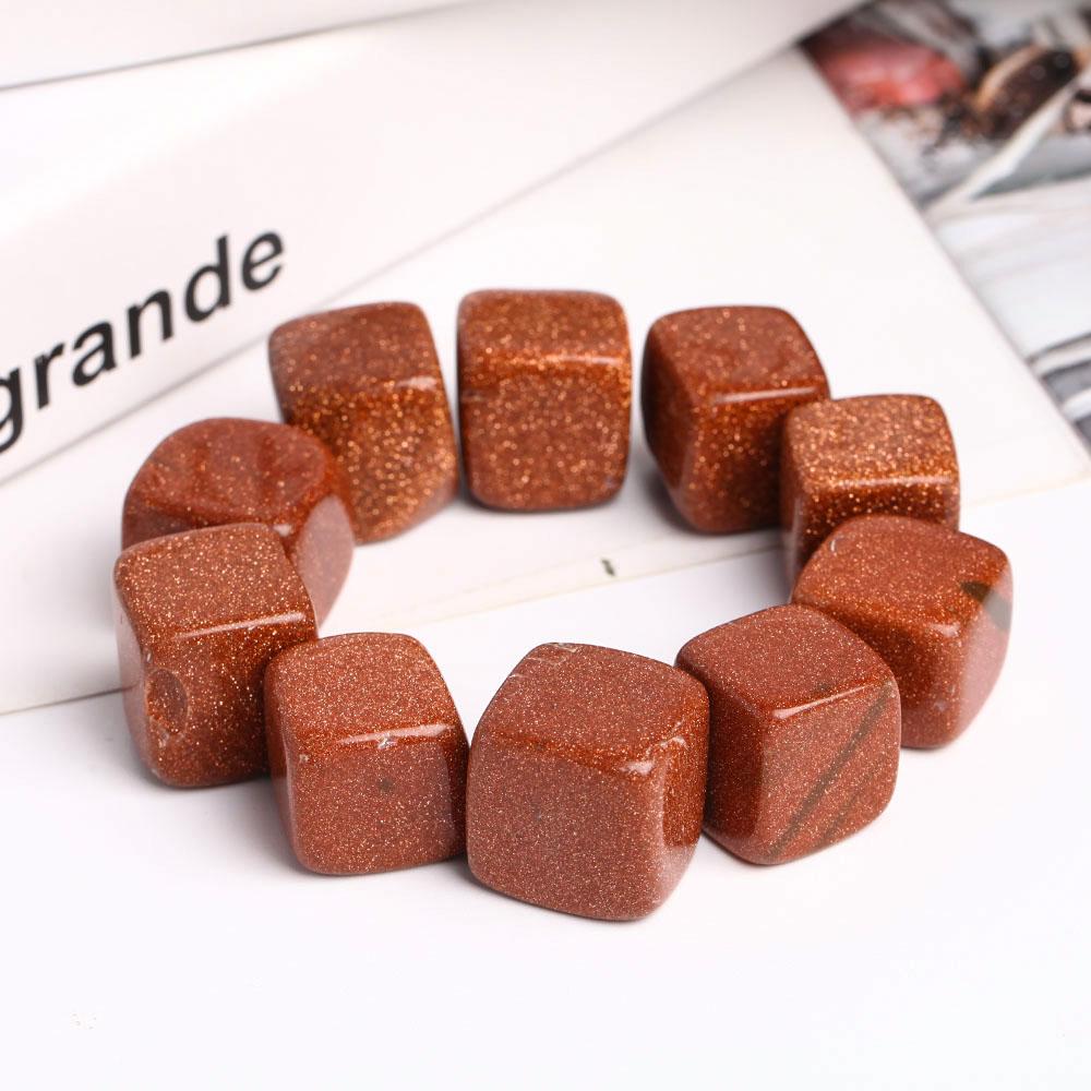 0.1kg Gold Sand Stone Crystal Cubes Crystal wholesale suppliers