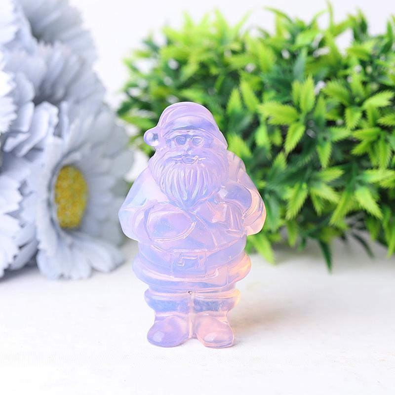 3" Pink Opalite Santa Claus Crystal Carvings for Christmas Crystal wholesale suppliers