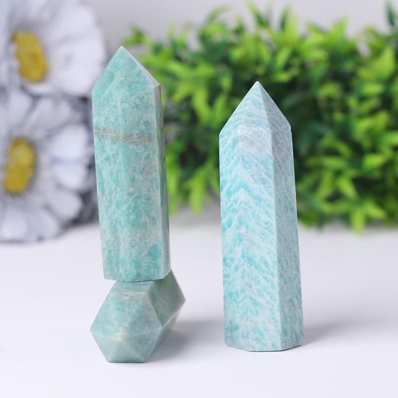 Wholesale Natural Polished Amazon Point Natural Crystal Amazonite Tower Crystal wholesale suppliers