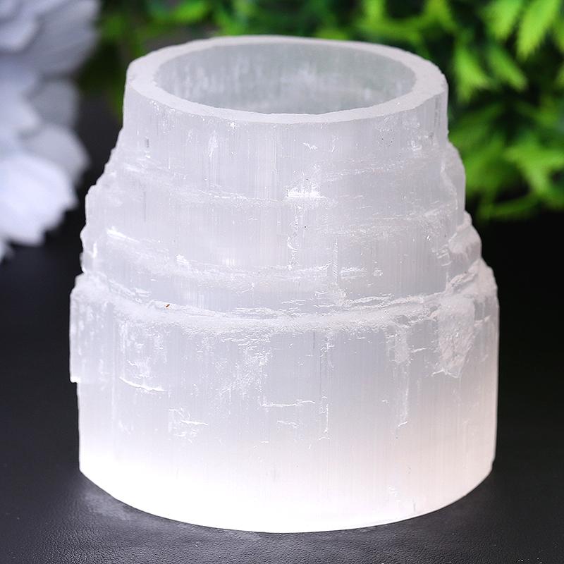 2.5" Selenite Tower Shape Candle Holder