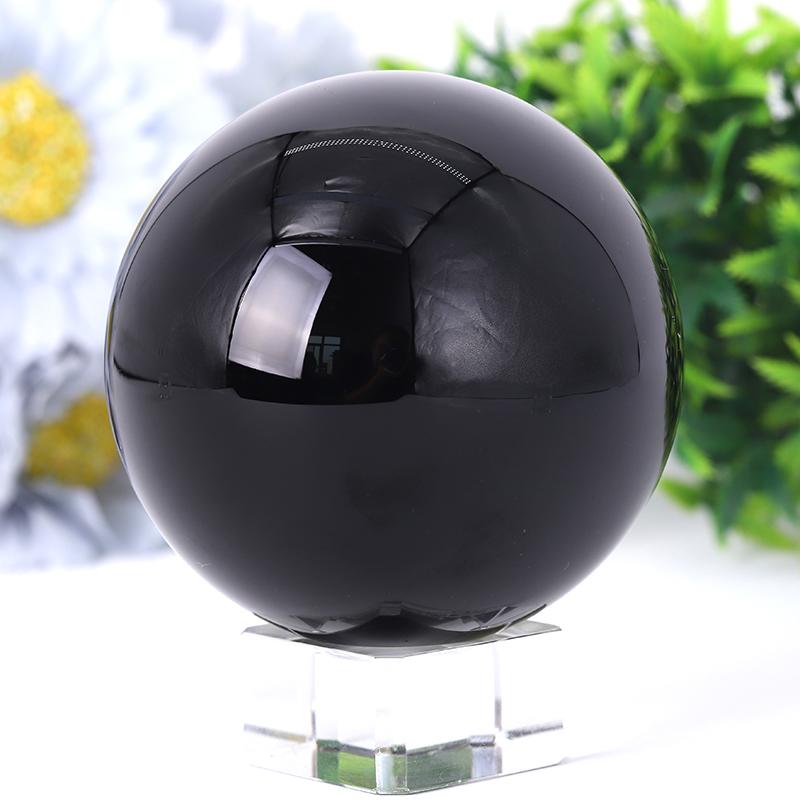 2.0"-4.0" Black Obsidian Sphere Crystal wholesale suppliers