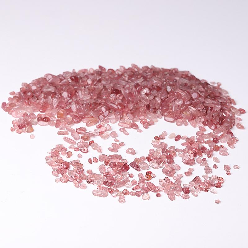 0.1kg Different Size Natural Strawberry Quartz Chips Crystal Chips for Decoration Crystal wholesale suppliers