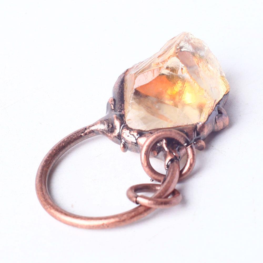 Wire Wrapped Raw Rough Irregular Shape Citrine Stone Crystal Pendant Crystal wholesale suppliers