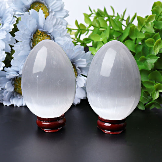 2.5" Selenite Egg Palm Stone Crystal wholesale suppliers