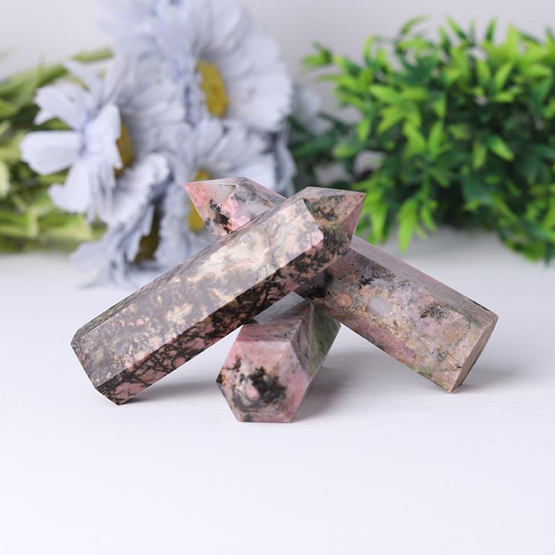 Wholesale Natural Crystal Spiritual Healing Stones Rhodonite Point Tower for Decoration Crystal wholesale suppliers