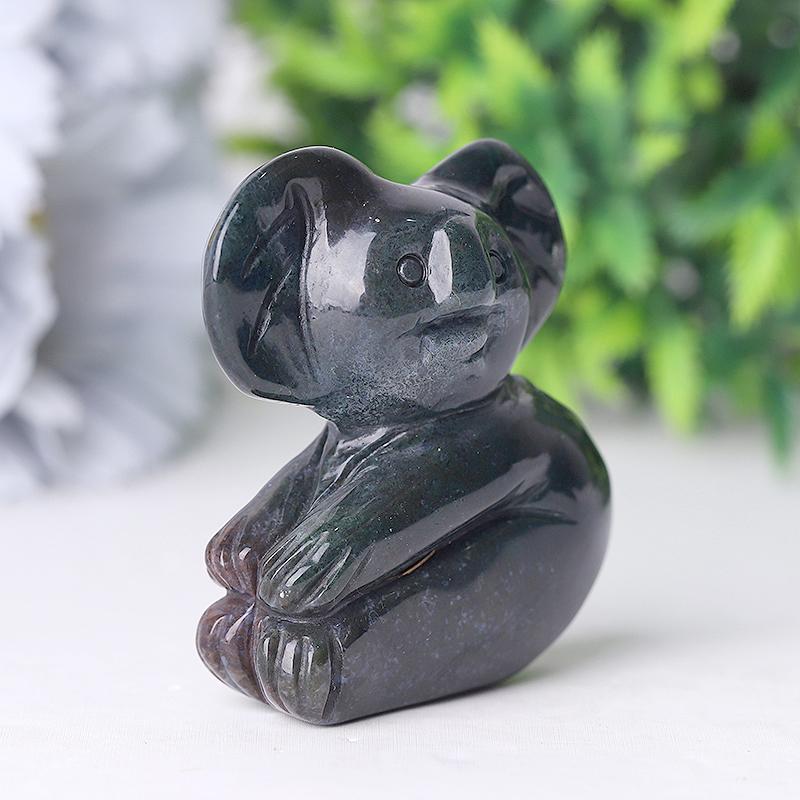 2" Moss Agate Koala Crystal Carving Crystal wholesale suppliers